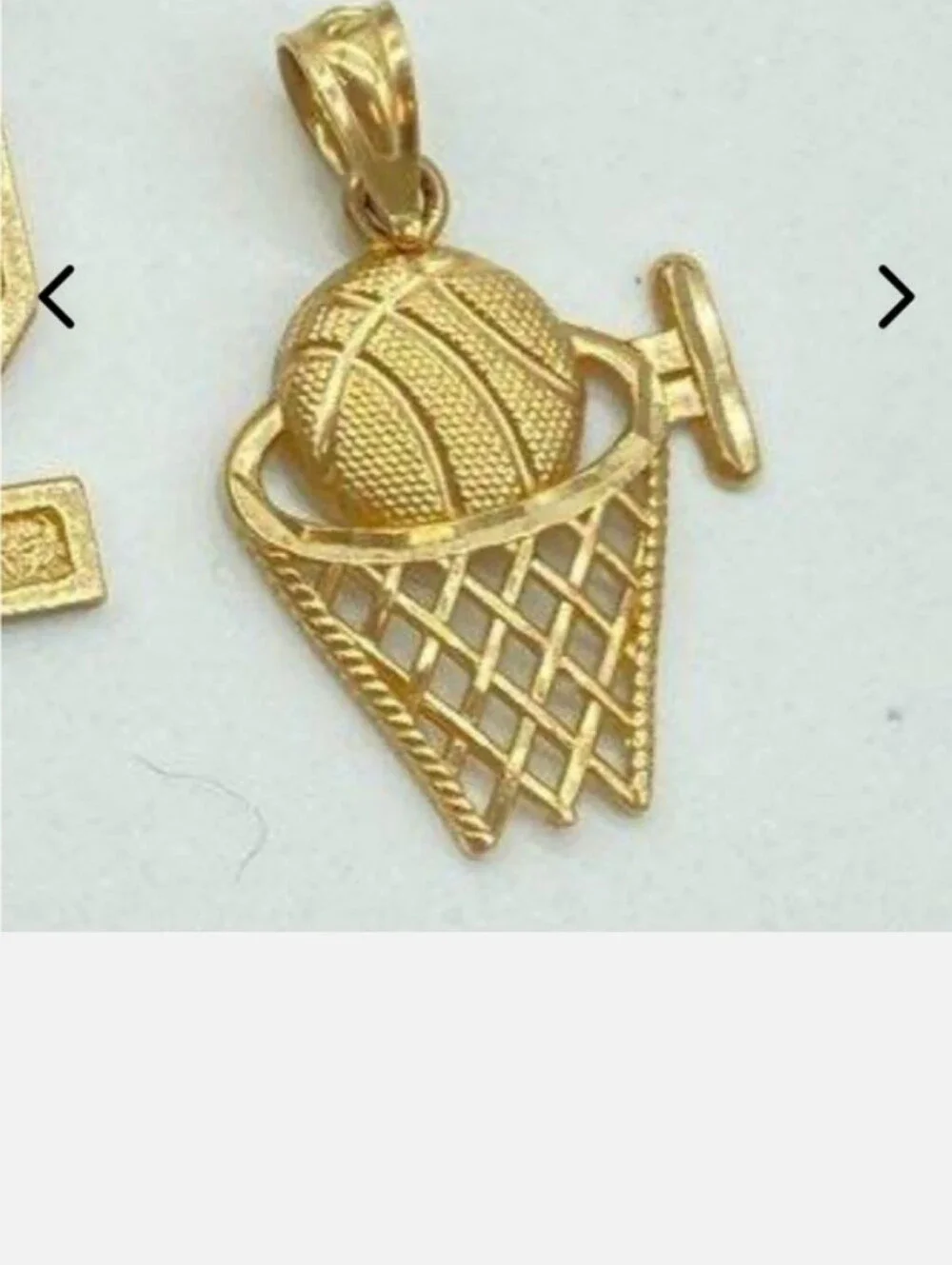 10k Basketball & Hoop Pendant Real Gold 10kt Pendant Only Yellow Gold Real